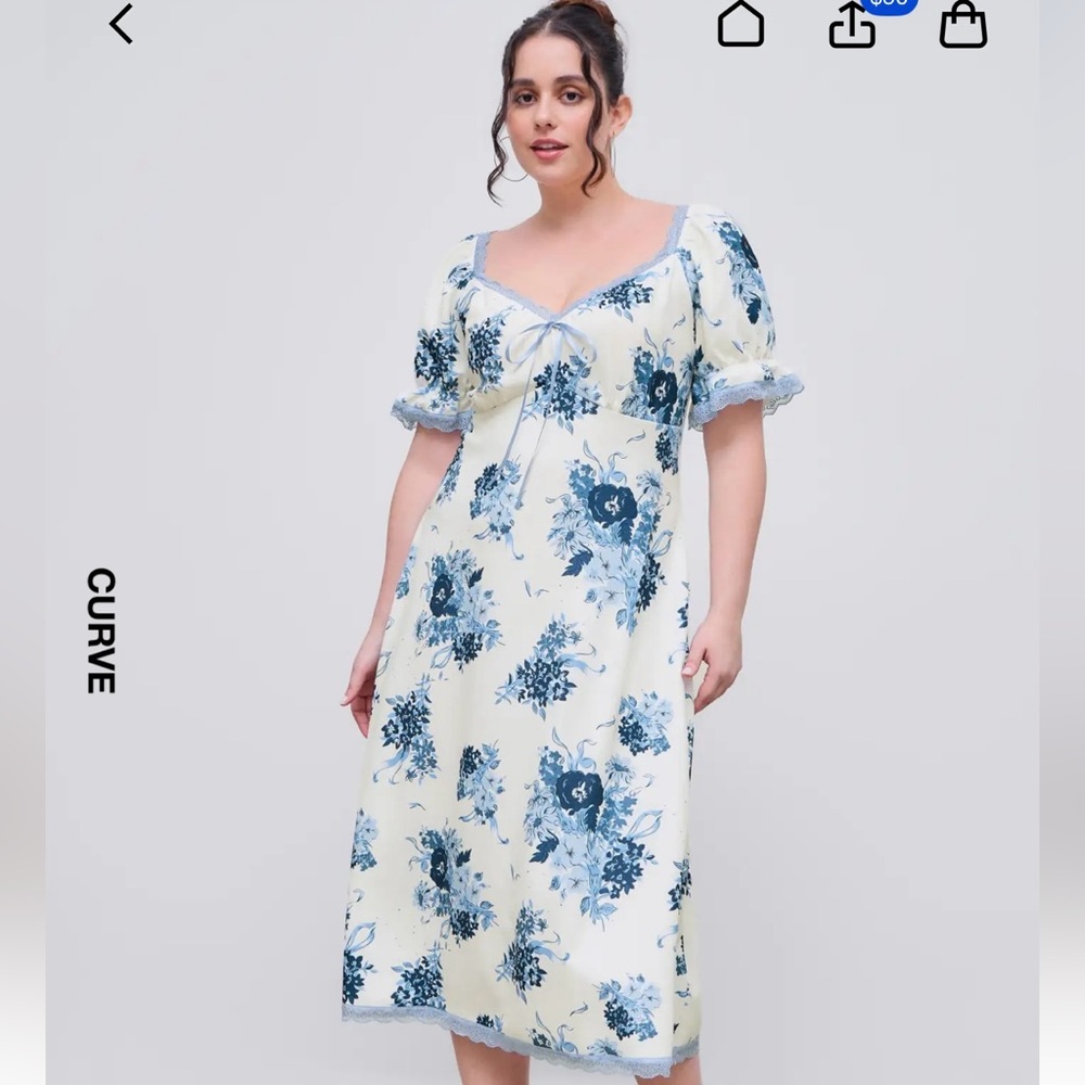 **NWT** Cider Blue Floral Midi Dress